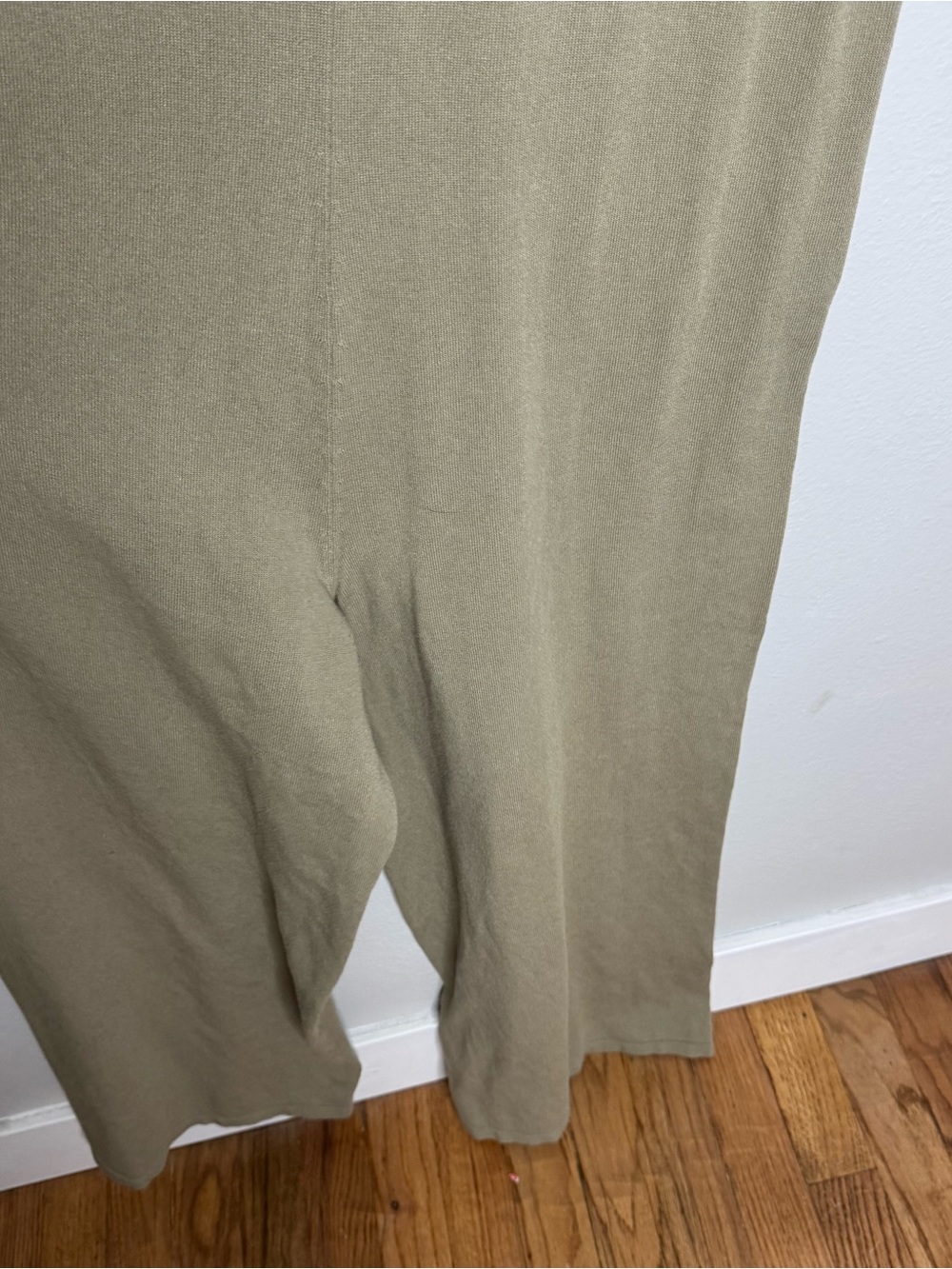 Böhme Olive Green Wide Leg Jumpsuit Scoop Neck Loungewear Romper Pockets - Picture 9 of 9